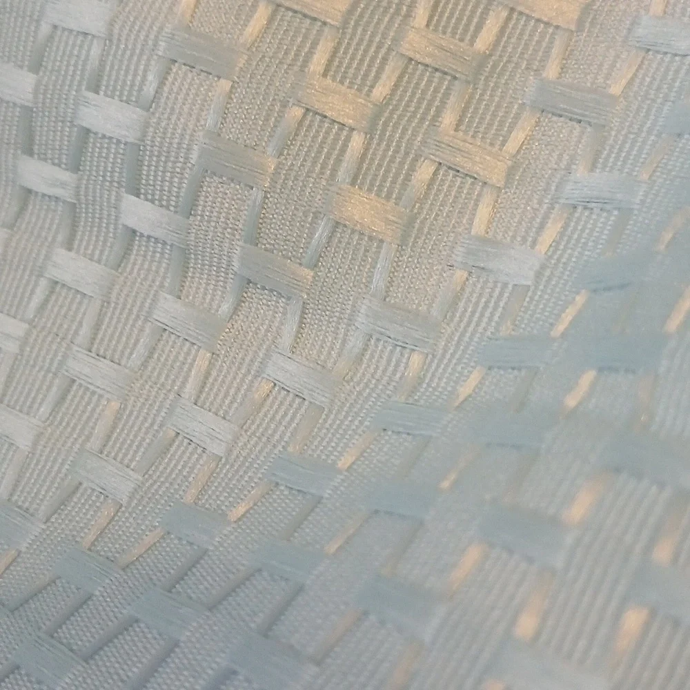 The Big One Light Blue Basket Weave Pattern Shower Curtain